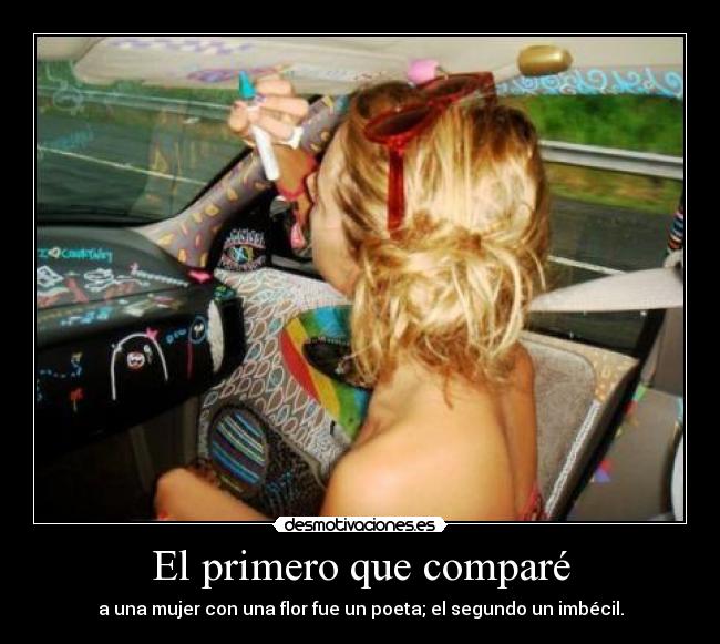 El primero que comparé - a una mujer con una flor fue un poeta; el segundo un imbécil.