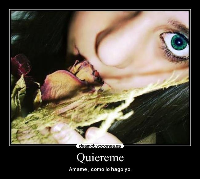 Quiereme - Amame , como lo hago yo.