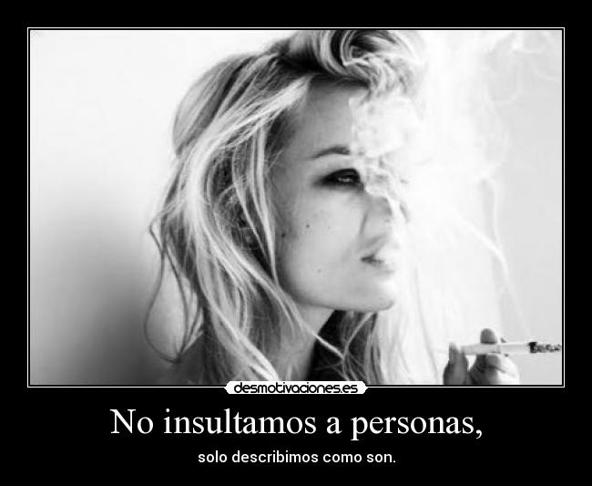 No insultamos a personas, - solo describimos como son.