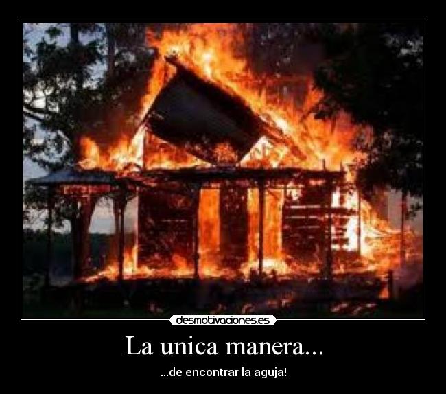 La unica manera... - ...de encontrar la aguja!