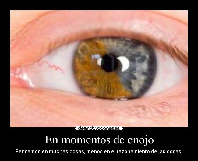 En momentos de enojo - Pensamos en muchas cosas, menos en el razonamiento de las cosas!!