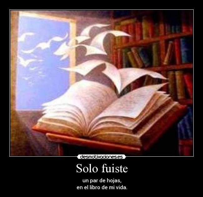 Solo fuiste - un par de hojas,
en el libro de mi vida.