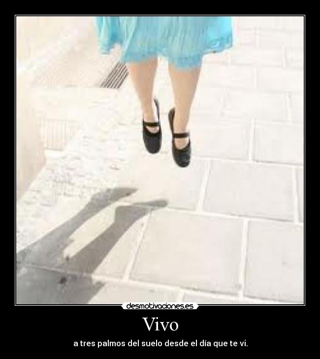 Vivo - a tres palmos del suelo desde el día que te vi.