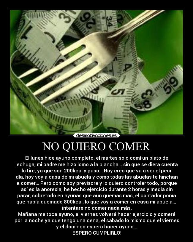NO QUIERO COMER - 
