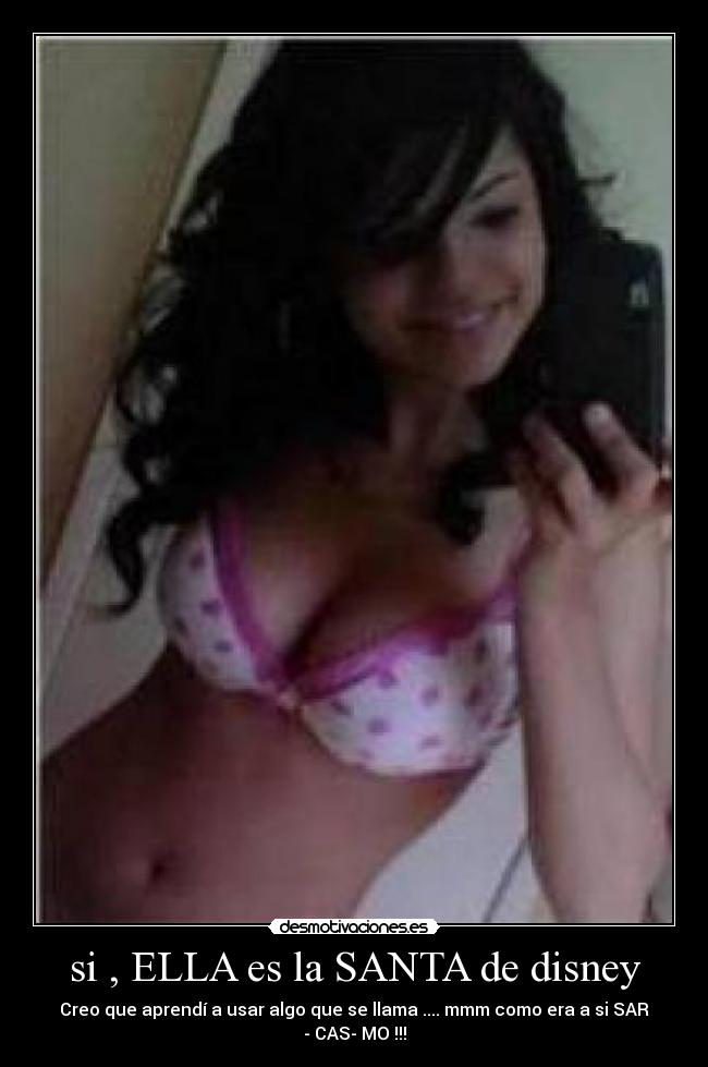 si , ELLA es la SANTA de disney - Creo que aprendí a usar algo que se llama .... mmm como era a si SAR - CAS- MO !!!