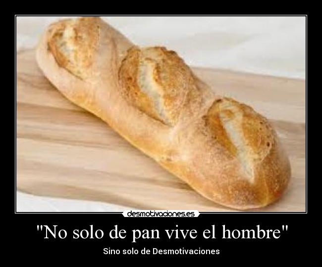 No solo de pan vive el hombre -