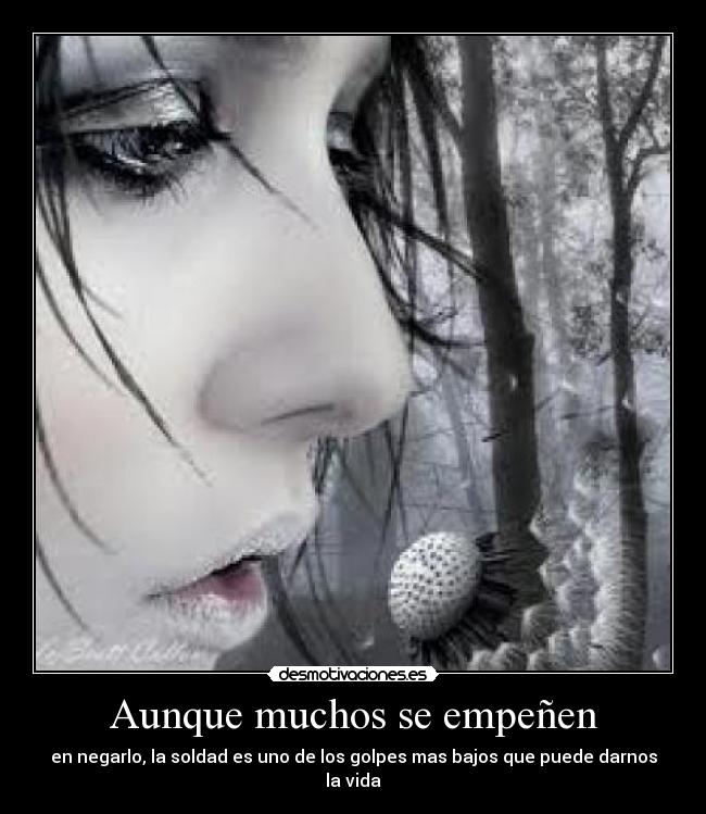 Aunque muchos se empeñen - en negarlo, la soldad es uno de los golpes mas bajos que puede darnos la vida