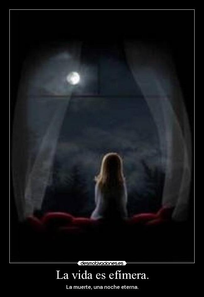 La vida es efímera. -