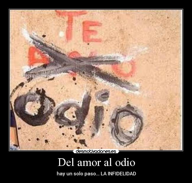 Del amor al odio - hay un solo paso... LA INFIDELIDAD