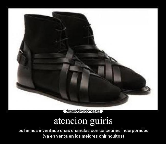 atencion guiris - os hemos inventado unas chanclas con calcetines incorporados
(ya en venta en los mejores chiringuitos)