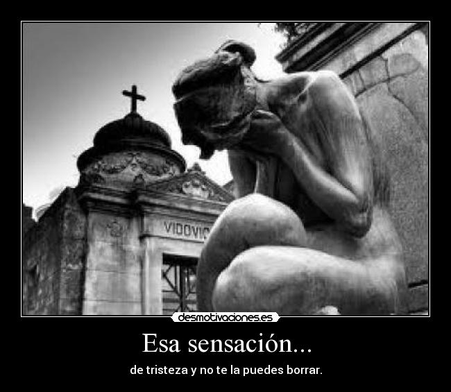 Esa sensación... - de tristeza y no te la puedes borrar.