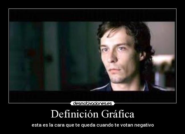 Definición Gráfica - esta es la cara que te queda cuando te votan negativo