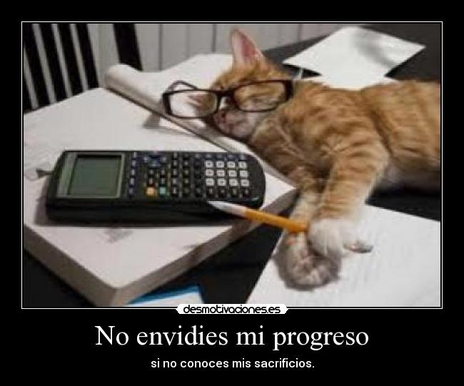 No envidies mi progreso - si no conoces mis sacrificios.