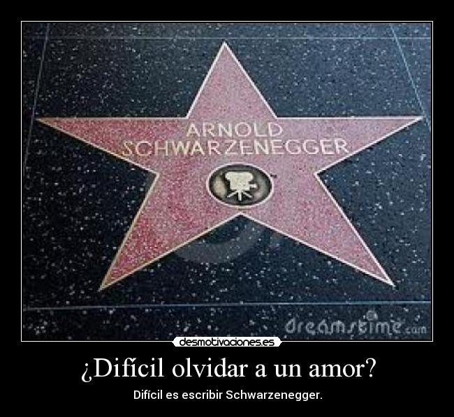 ¿Difícil olvidar a un amor? - Difícil es escribir Schwarzenegger.
