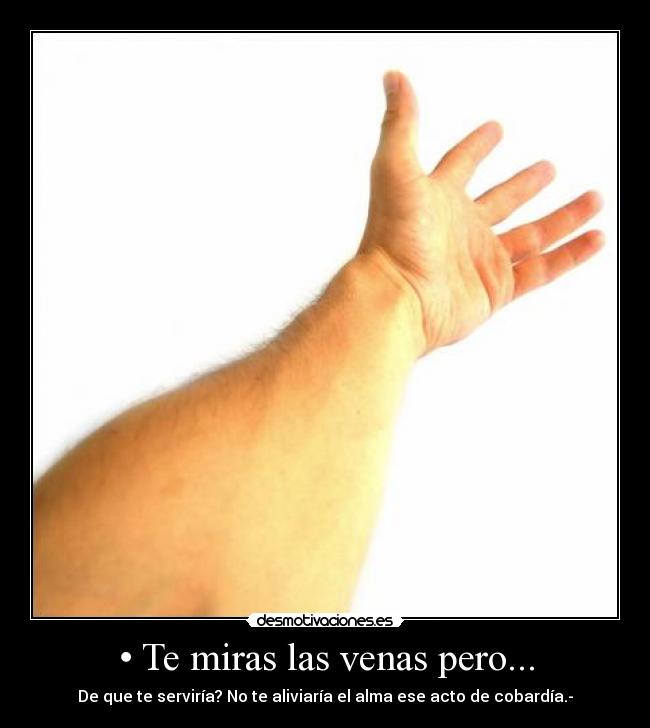 • Te miras las venas pero... -
