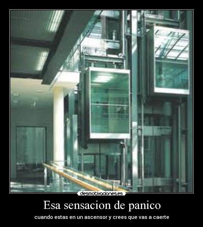 Esa sensacion de panico - cuando estas en un ascensor y crees que vas a caerte