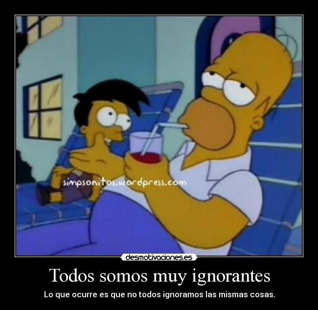 Todos somos muy ignorantes -