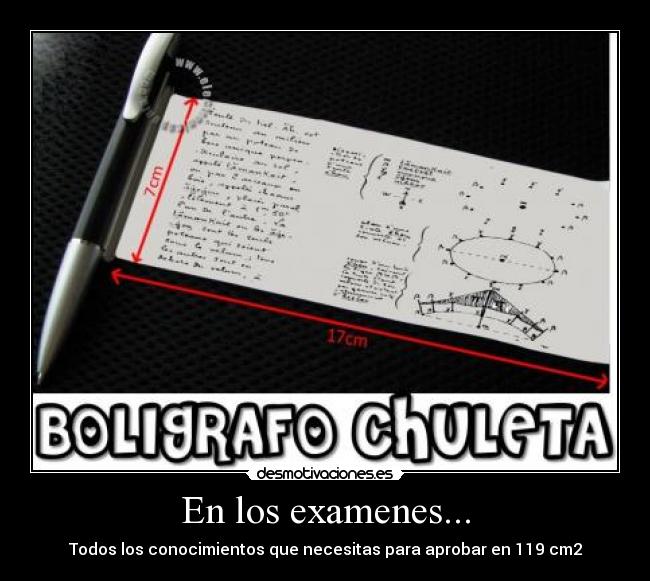 En los examenes... - Todos los conocimientos que necesitas para aprobar en 119 cm2