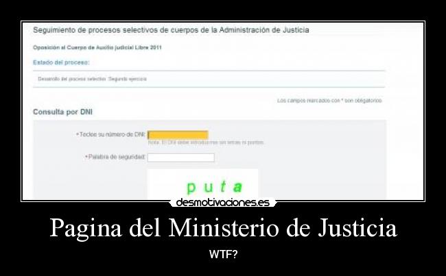 Pagina del Ministerio de Justicia - WTF?