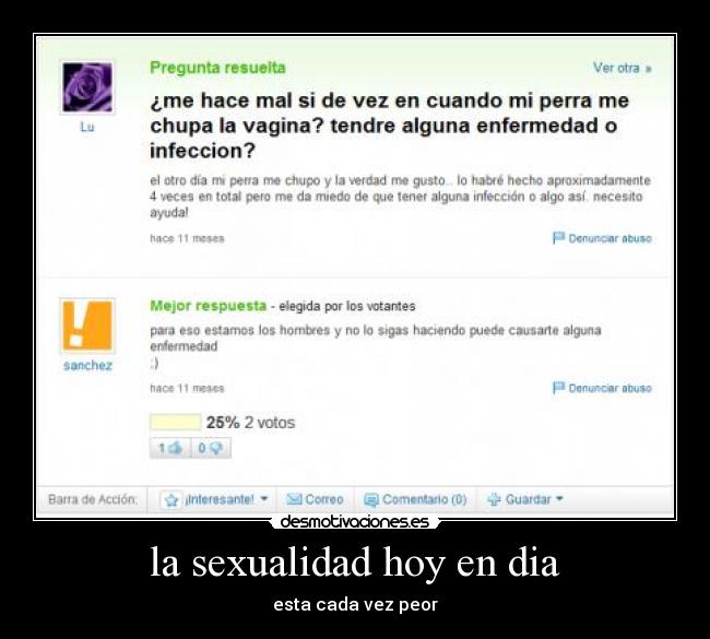 la sexualidad hoy en dia - esta cada vez peor