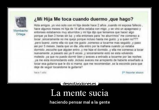 La mente sucia - haciendo pensar mal a la gente