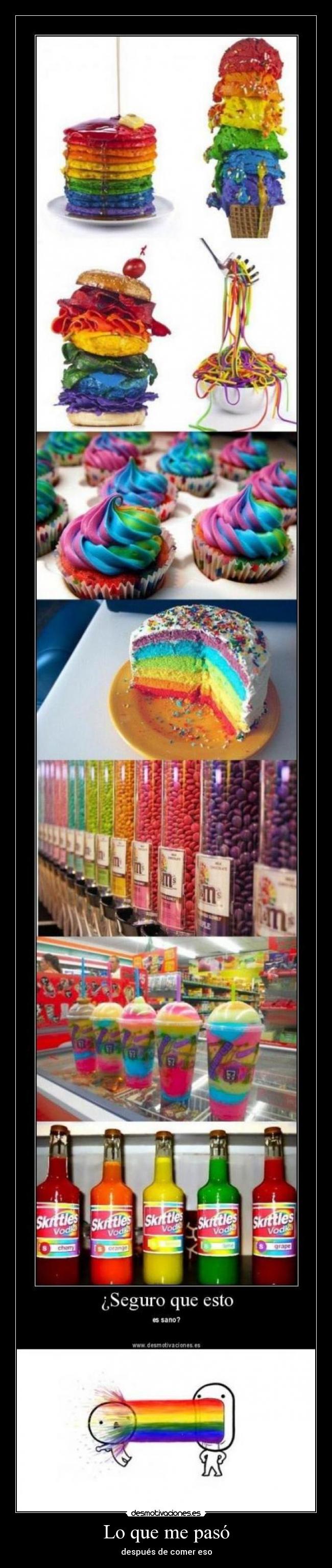 carteles comer arcoiris vomitar colores puagg ioga99 desmotivaciones
