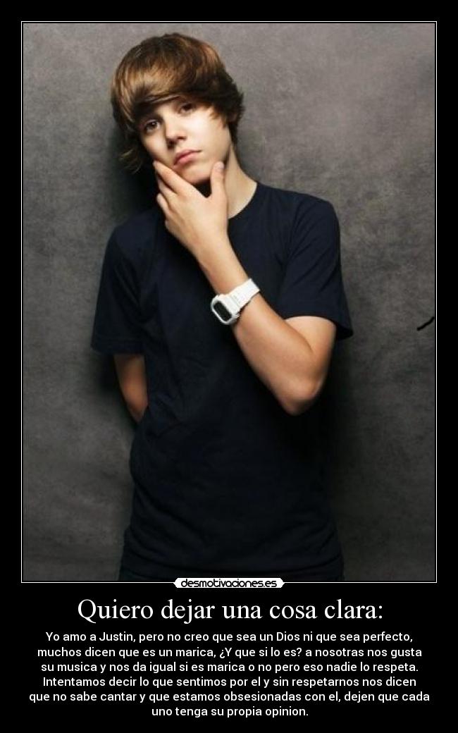 Quiero dejar una cosa clara: -