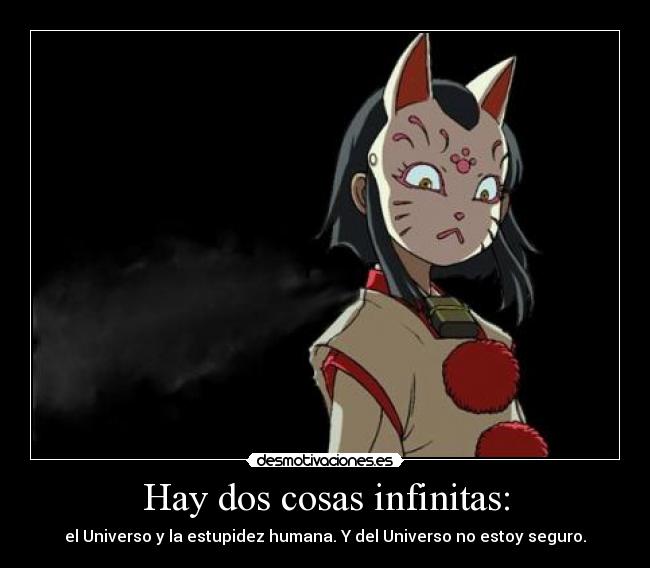 Hay dos cosas infinitas: - el Universo y la estupidez humana. Y del Universo no estoy seguro.