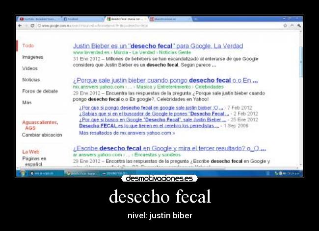 desecho fecal - nivel: justin biber