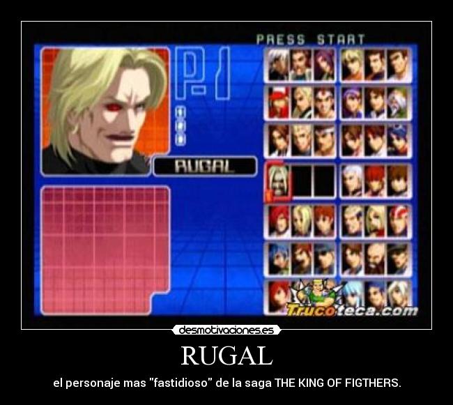 RUGAL - el personaje mas fastidioso de la saga THE KING OF FIGTHERS.