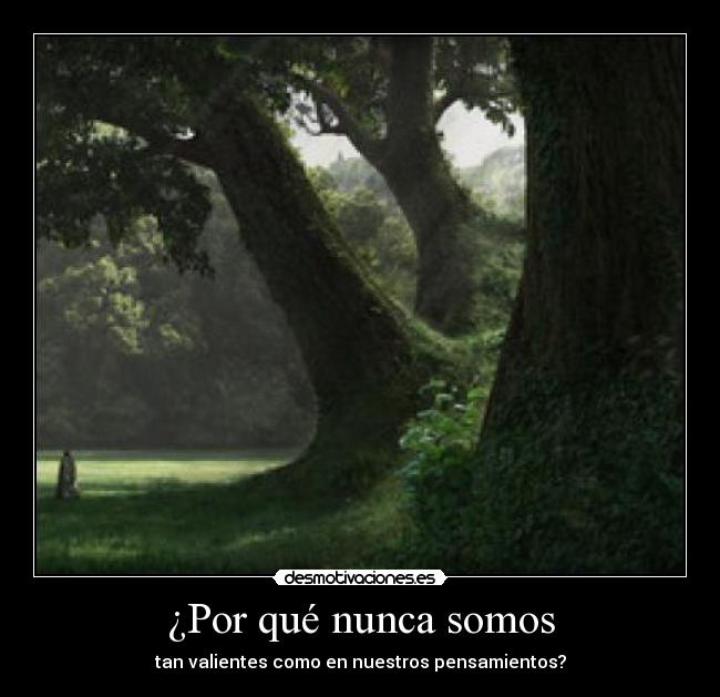 ¿Por qué nunca somos - tan valientes como en nuestros pensamientos?