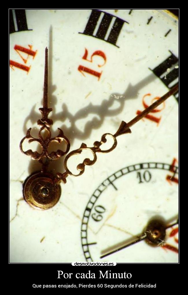 Por cada Minuto - Que pasas enojado, Pierdes 60 Segundos de Felicidad