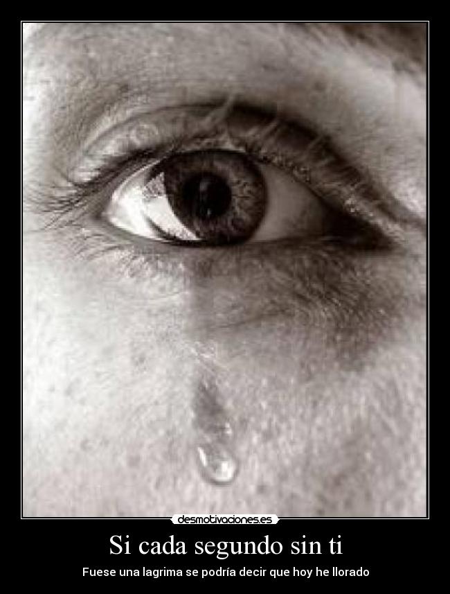 Si cada segundo sin ti - Fuese una lagrima se podría decir que hoy he llorado