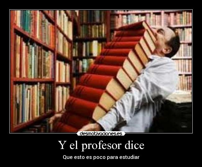 Y el profesor dice - Que esto es poco para estudiar