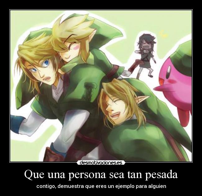 carteles depende del tipo cansineo links everywhere toon link thelegendofzelda kirby quiennosabes desmotivaciones