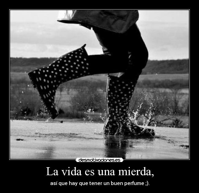 La vida es una mierda, - así que hay que tener un buen perfume ;).