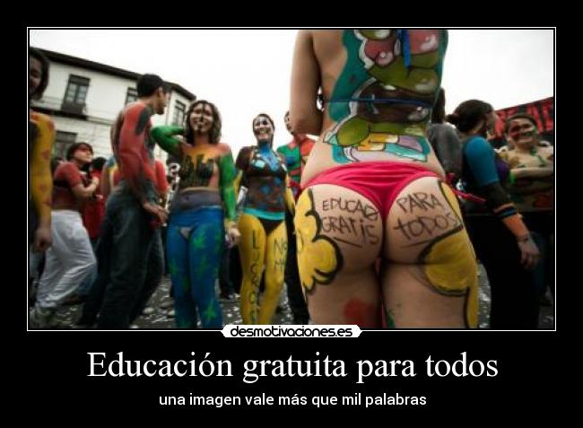 Educación gratuita para todos - una imagen vale más que mil palabras