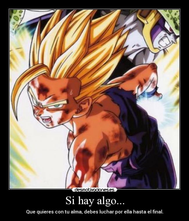 Si hay algo... - Que quieres con tu alma, debes luchar por ella hasta el final.