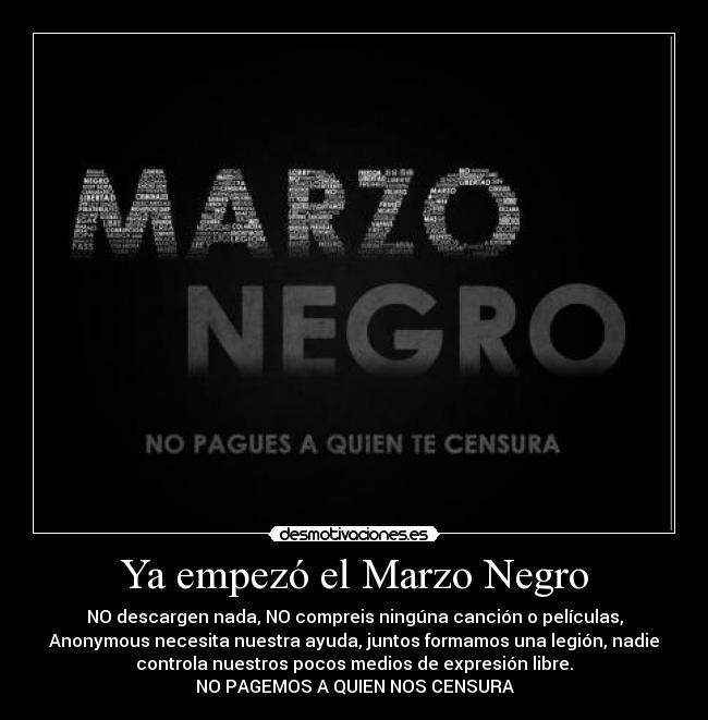 Ya empezó el Marzo Negro -