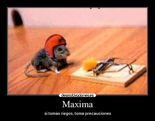 Maxima - si tomas riegos, toma precauciones