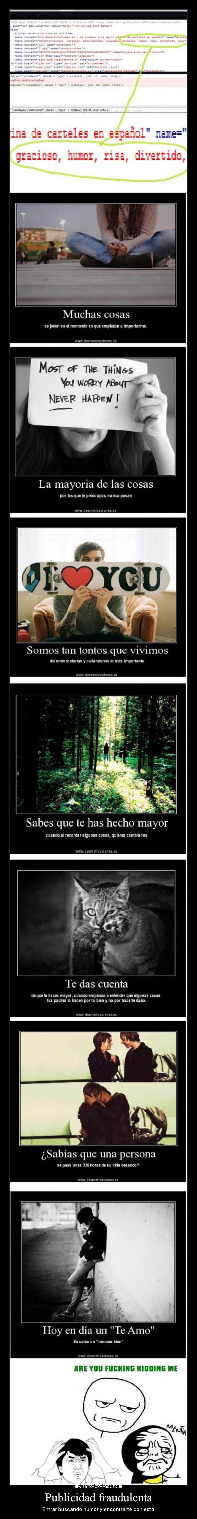 Publicidad fraudulenta - Entrar buscando humor y encontrarte con esto.