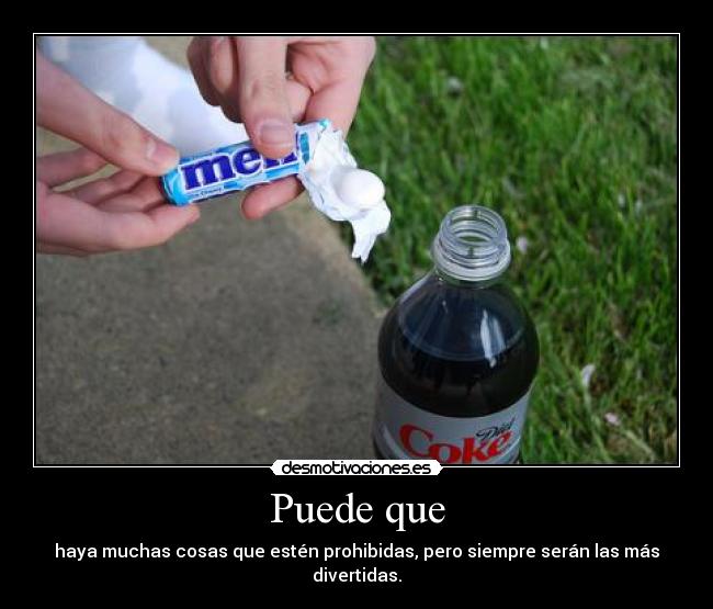 Puede que - haya muchas cosas que estén prohibidas, pero siempre serán las más divertidas.
