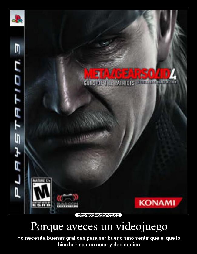 carteles metal gear solid snake big boss hideo kojima solid snake video juego amor dedicacion desmotivaciones