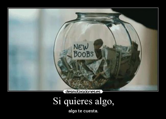 Si quieres algo, - algo te cuesta.