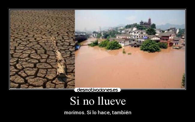 Si no llueve - morimos. Si lo hace, también