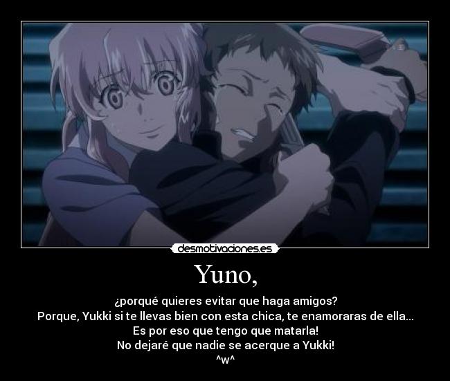 carteles mirai nikki yuno hinata desmotivaciones