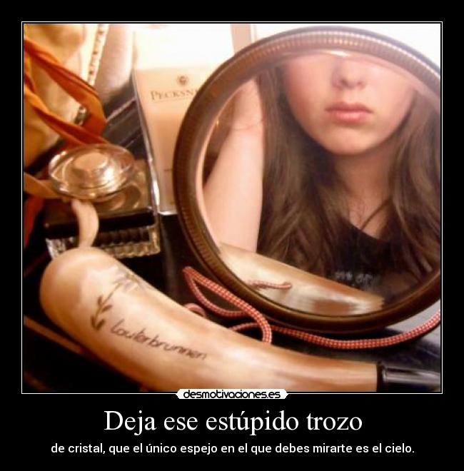 Deja ese estúpido trozo - de cristal, que el único espejo en el que debes mirarte es el cielo.