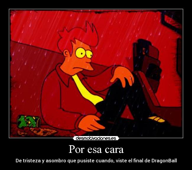 Por esa cara - De tristeza y asombro que pusiste cuando, viste el final de DragonBall
