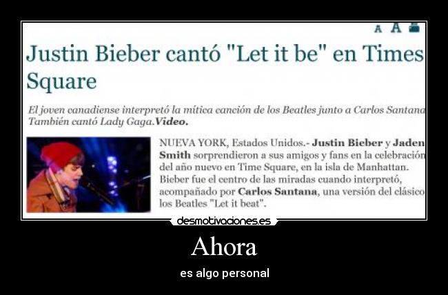 Ahora - es algo personal