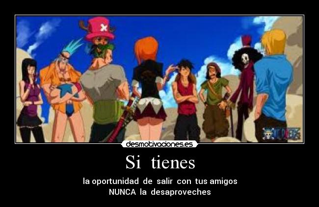 Si  tienes - la oportunidad  de  salir  con  tus amigos
NUNCA  la  desaproveches